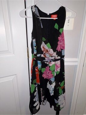 Kirna Zabete Black & Floral Wrap Dress